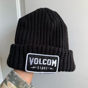Volcom Black Ribbed Beanie